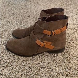 Diba Brown Suede Ankle Boots